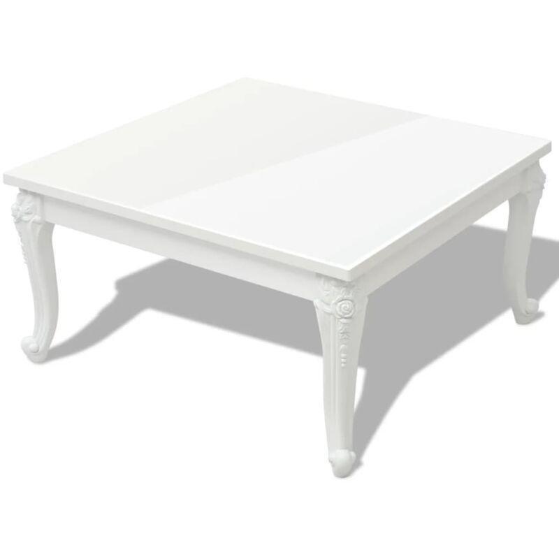 Beyaz Parlak MDF Orta Sehpa 80x80x42 cm - 103108