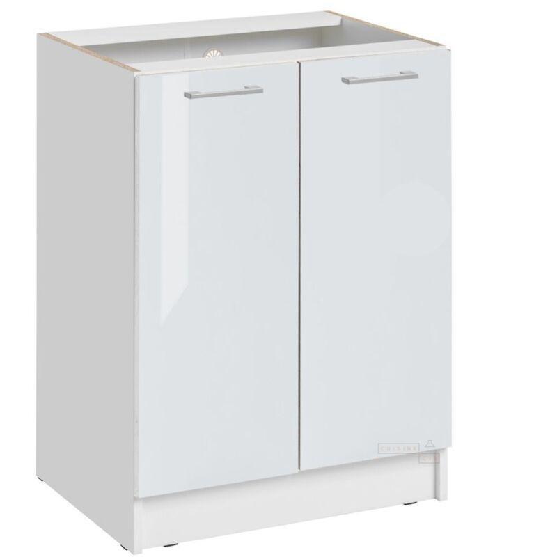 Beyaz Parlak Mutfak Alt Dolabı MDF Malzeme 60x82x46 cm - 100889