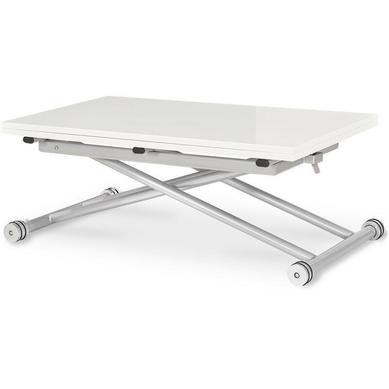 Beyaz Parlak Yemek Masası Olan Sehpa 57x100 cm - 101781