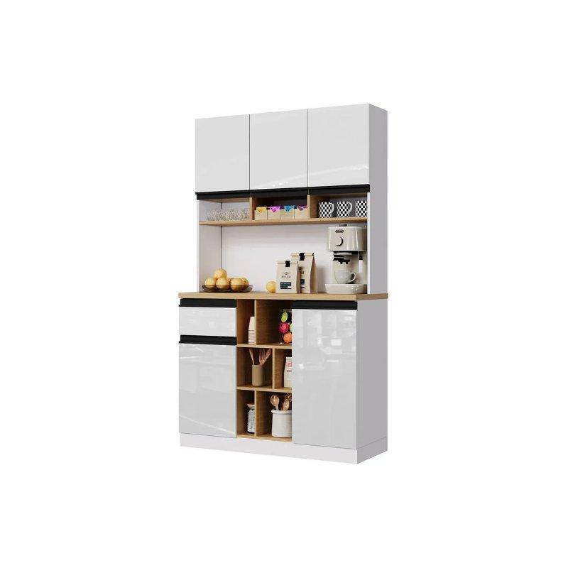 Beyaz Parlak Yüzeyli Çok Amaçlı Dolap 105x185x45 cm - 92263