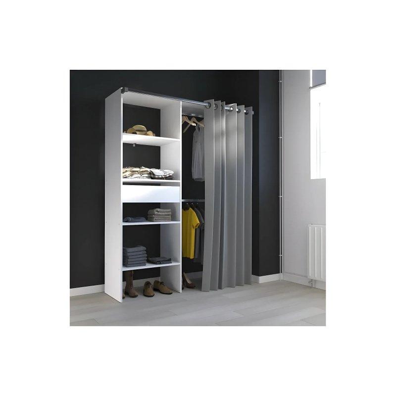 Beyaz Perdeli Gardrop 144 cm x 182 cm x 48 cm - 90316