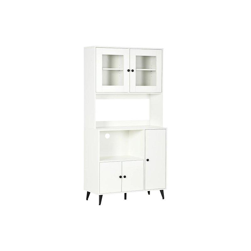 Beyaz Siyah Çok Amaçlı Dolap 90x40x180 cm - 92254