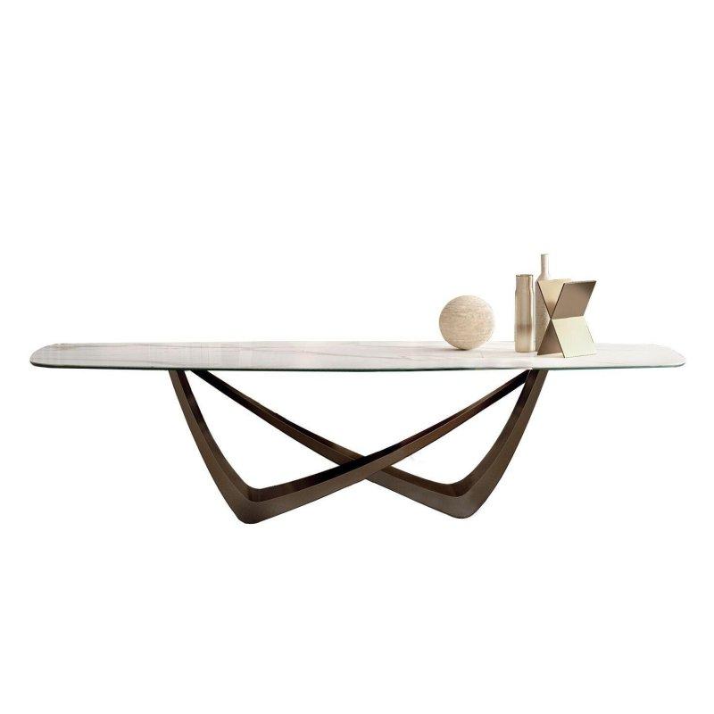 Beyaz SuperMarble Mermer Masa 200x116 cm Çelik Ayaklı - 91969