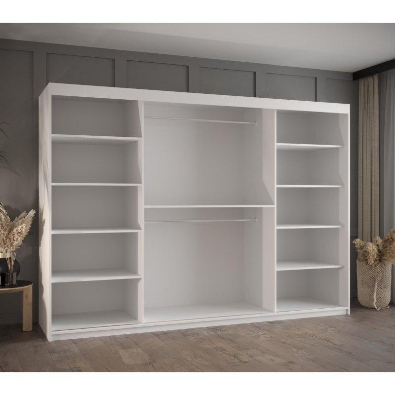 Beyaz Sürgülü Gardrop Hasır Desenli 250x200 cm - 90628