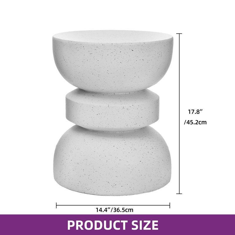 Beyaz Terrazzo Desenli Çok Amaçlı Orta Sehpa 37 cm - 105670