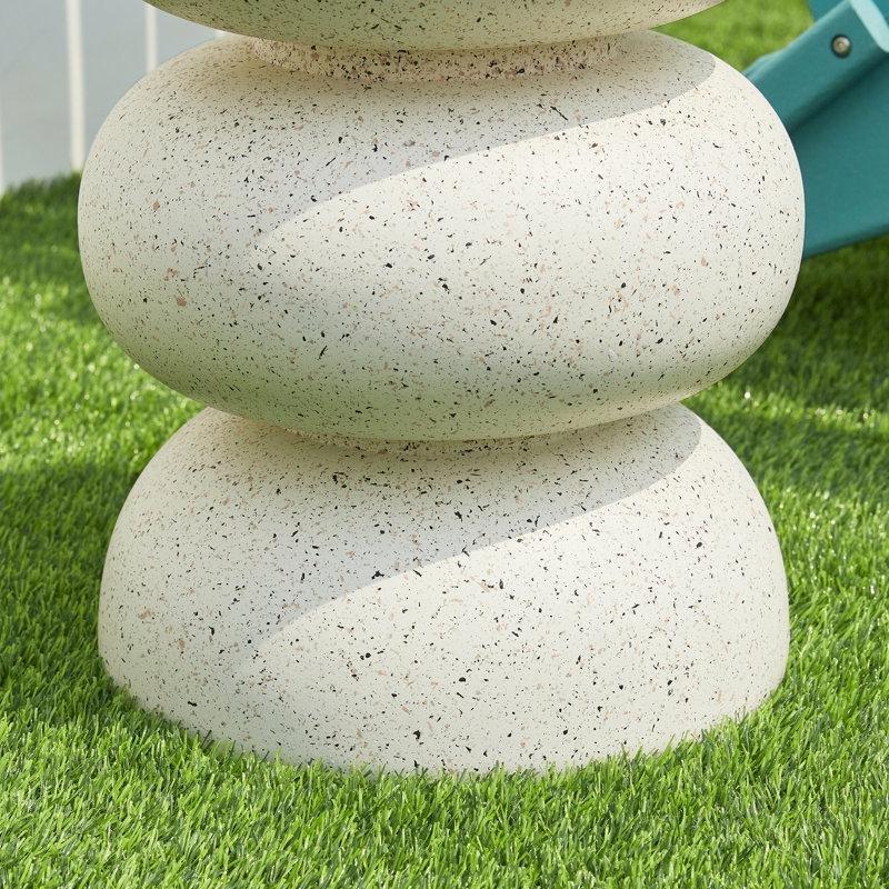 Beyaz Terrazzo Desenli Orta Sehpa 36x36x46 cm - 105685