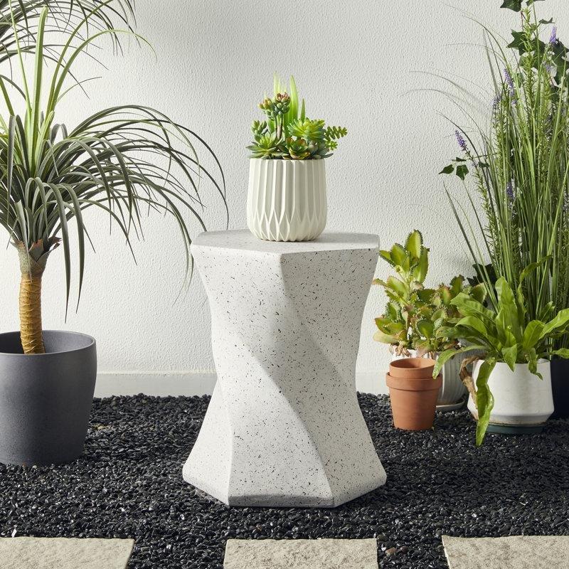 Beyaz Terrazzo Orta Sehpa 45 cm - 105655