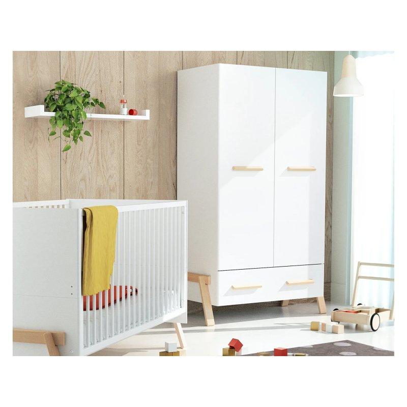Beyaz ve Ceviz Renkli Çocuk Gardrop 108x53x176 cm - 90202