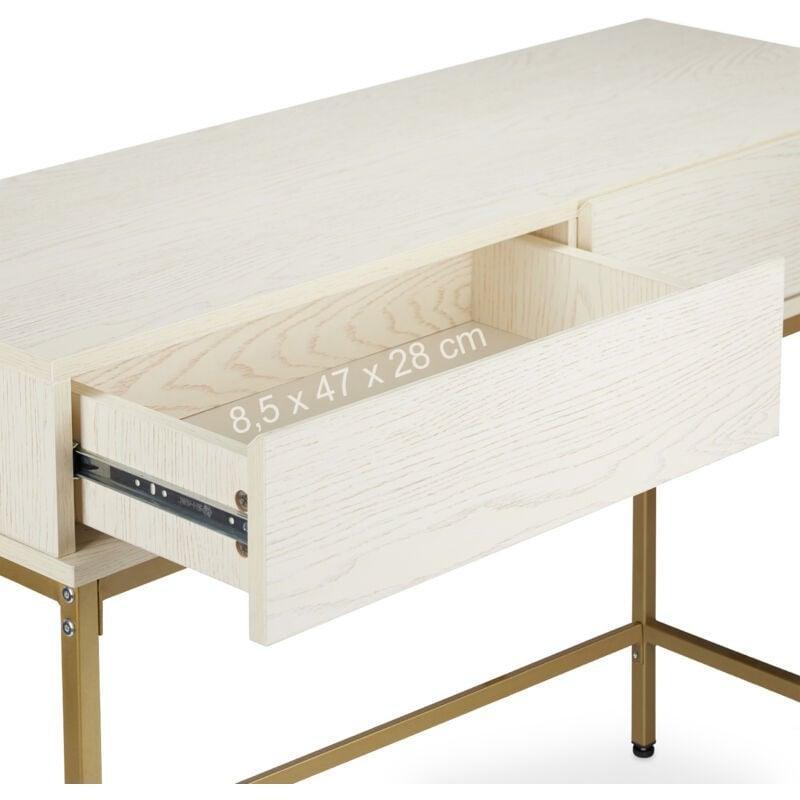 Beyaz Yonga Levha Çekmeceli Gold Yan Sehpa-80x110x40 cm - 111874