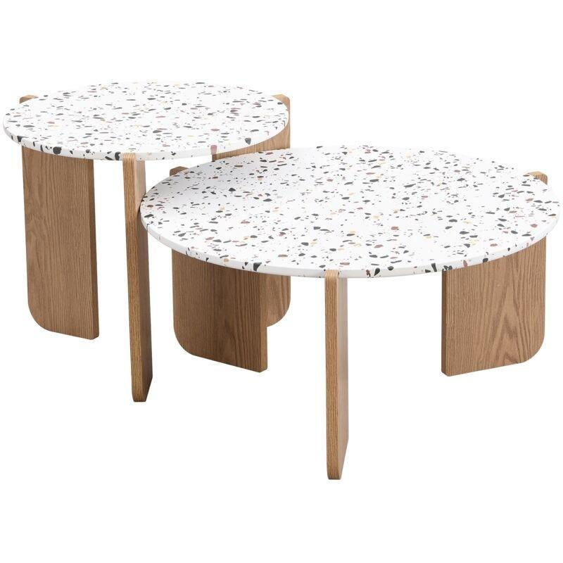 Beyaz Zigon Sehpa 70x70x35 cm - 107755