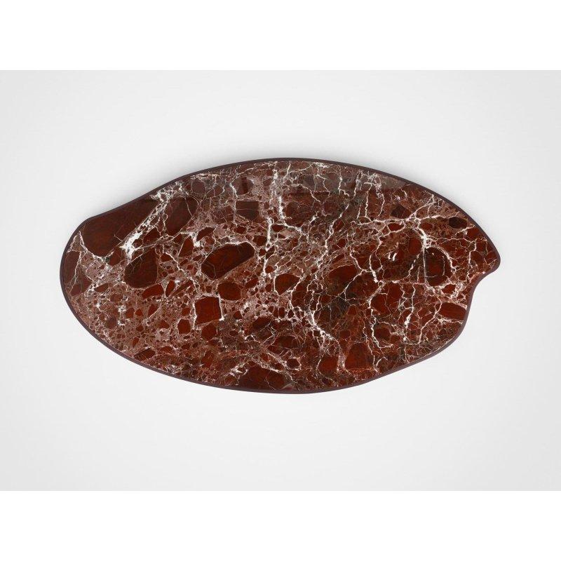 Bordo Mermer Masa 243x132 cm Amerikan Meşe Ayaklı - 92107