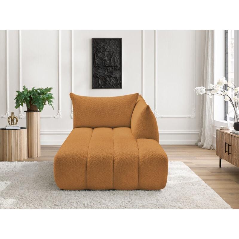 Bouclette Kumaş Sağ Köşe Tek Kişilik Dinlenme Koltuğu 83/151 x 112 x 90 cm Sarı - 109004