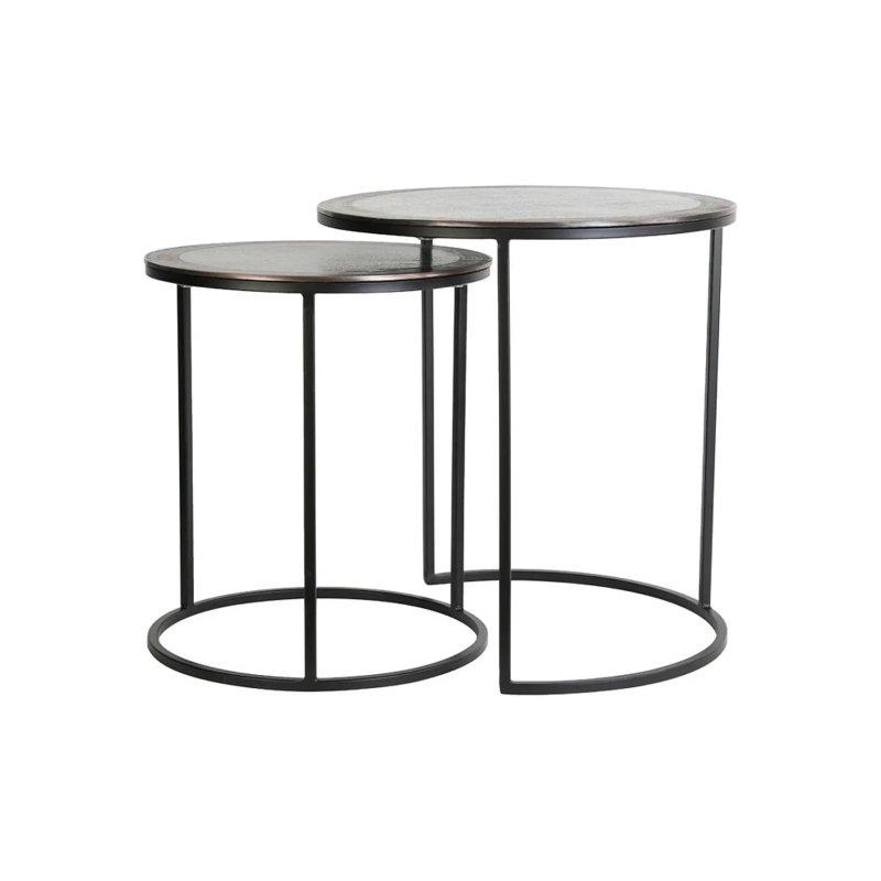 Bronz Metal Yuvarlak Zigon Sehpa 50 cm - 106453