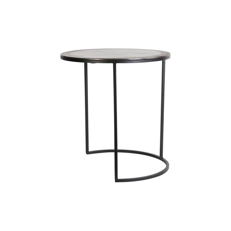 Bronz Metal Yuvarlak Zigon Sehpa 50 cm - 106453