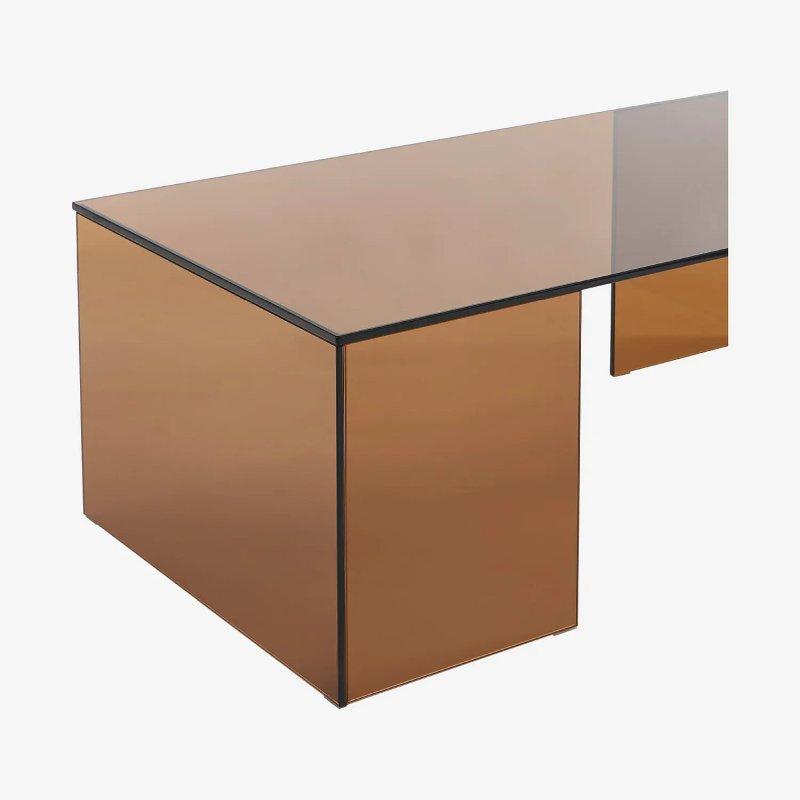 Cam Orta Sehpa 115x60 cm Marron Ambré - 103667