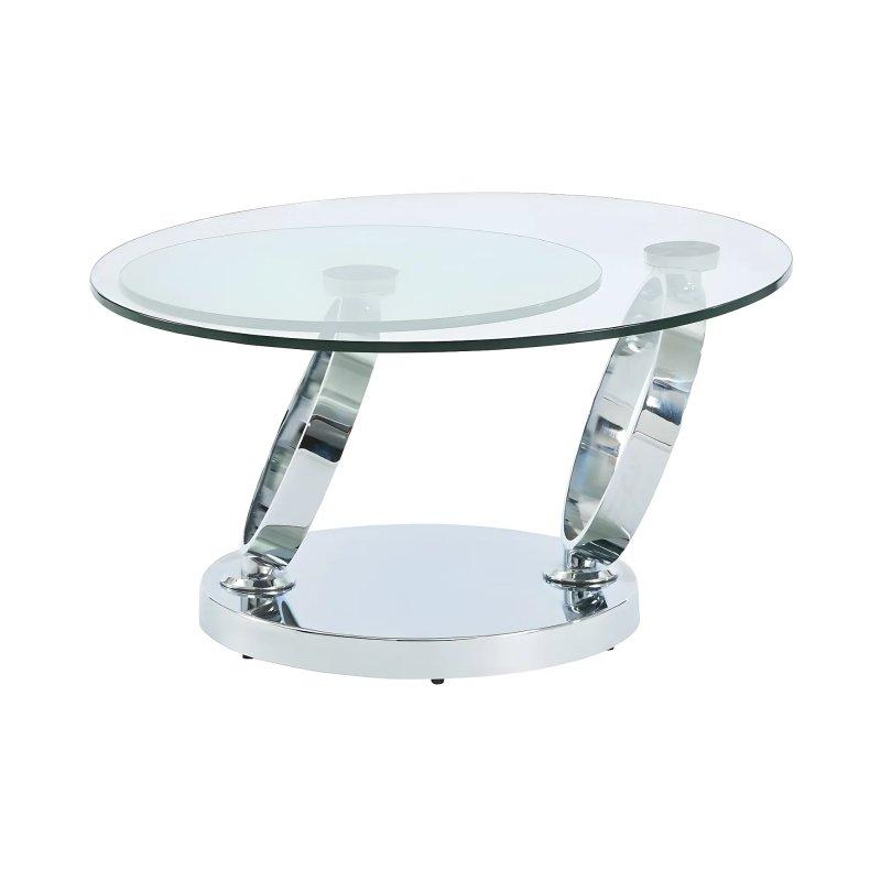 Cam Orta Sehpa Şeffaf Cam Üstü Siyah Metal Ayaklı 80x80x42 cm - 102141