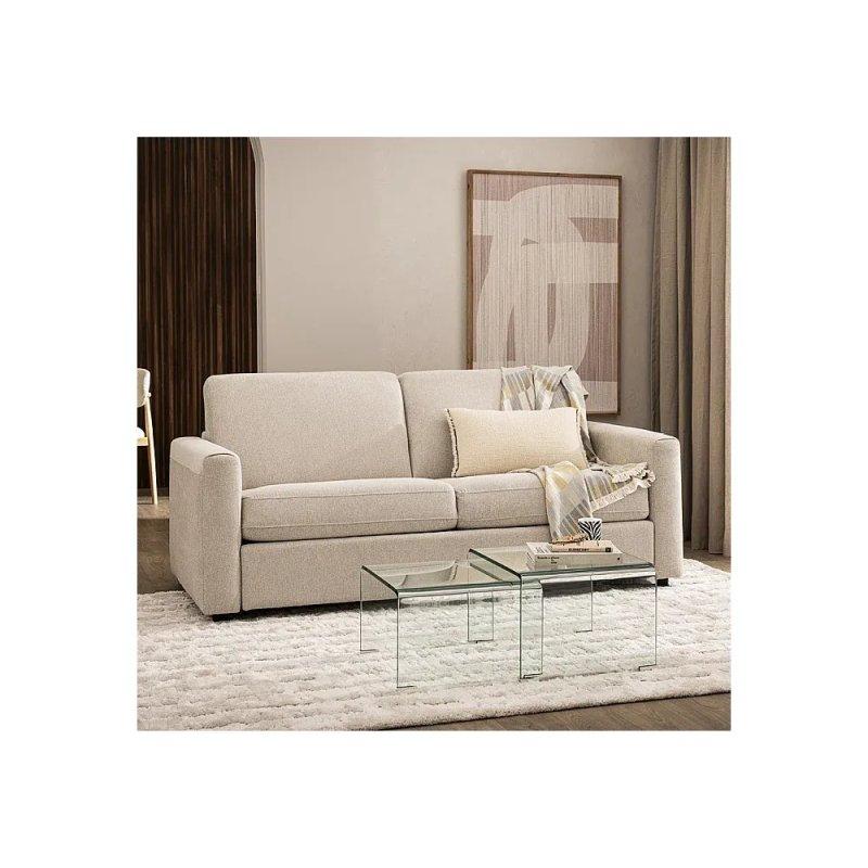 Cam Orta Sehpa Seti 45x33x50 cm Şeffaf İç İçe Geçmeli - 102510