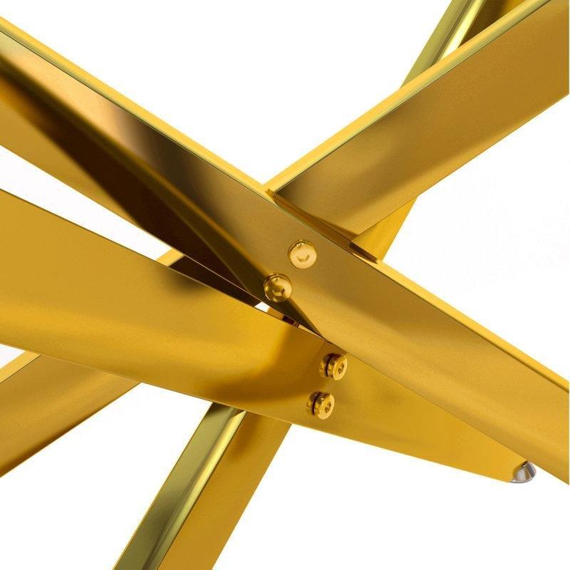 Cam Üstü Metal Ayaklı Dikdörtgen Orta Sehpa 120x60x46 cm - 105091