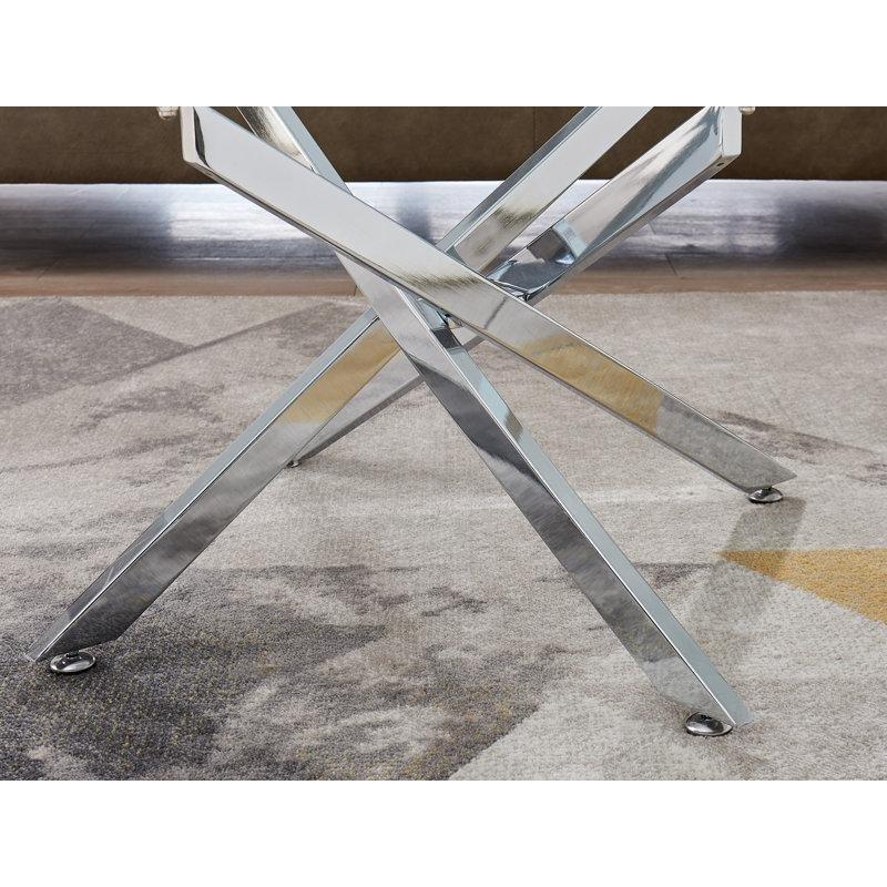 Cam Üstü Metal Ayaklı Orta Sehpa 120x60 cm - 105094