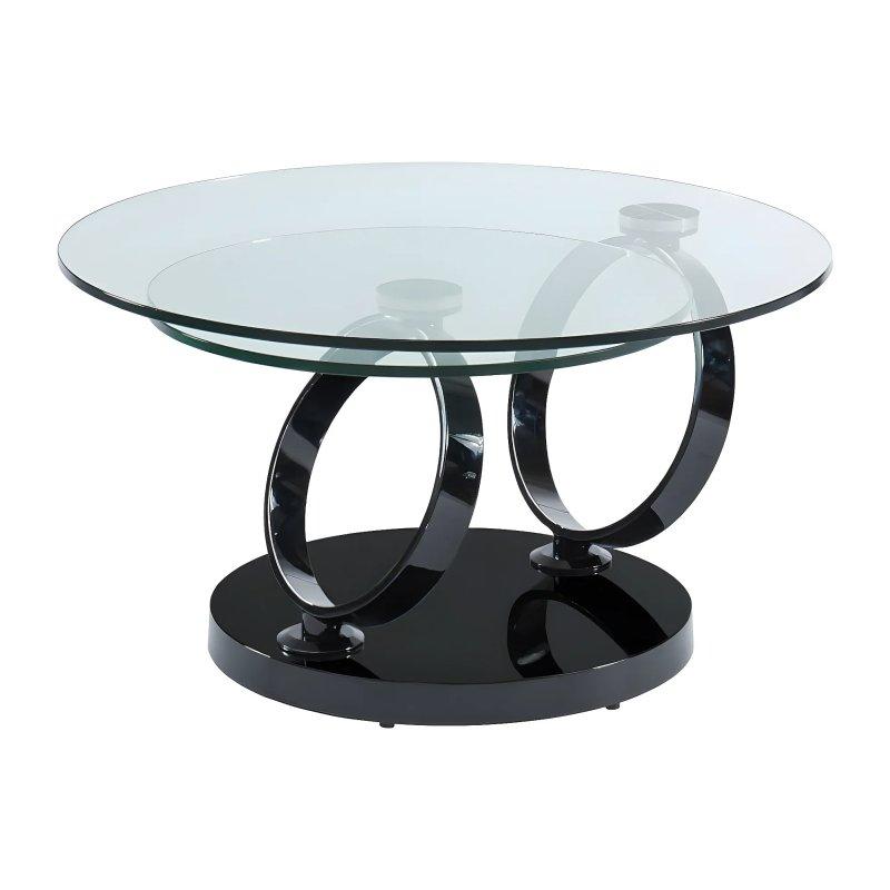 Cam ve Metal Yuvarlak Orta Sehpa 80x80x42 cm - 102657