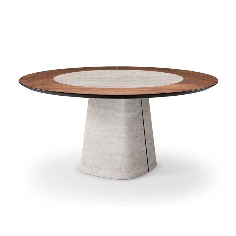 Canaletto Ceviz ve Seramik Yuvarlak Yemek Masası 160 cm - 89014