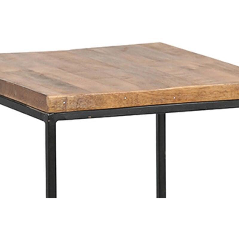 Canelle Üçlü Zigon Sehpa Seti Siyah Metal Ayaklı Masif Palisander 91 cm - 107177