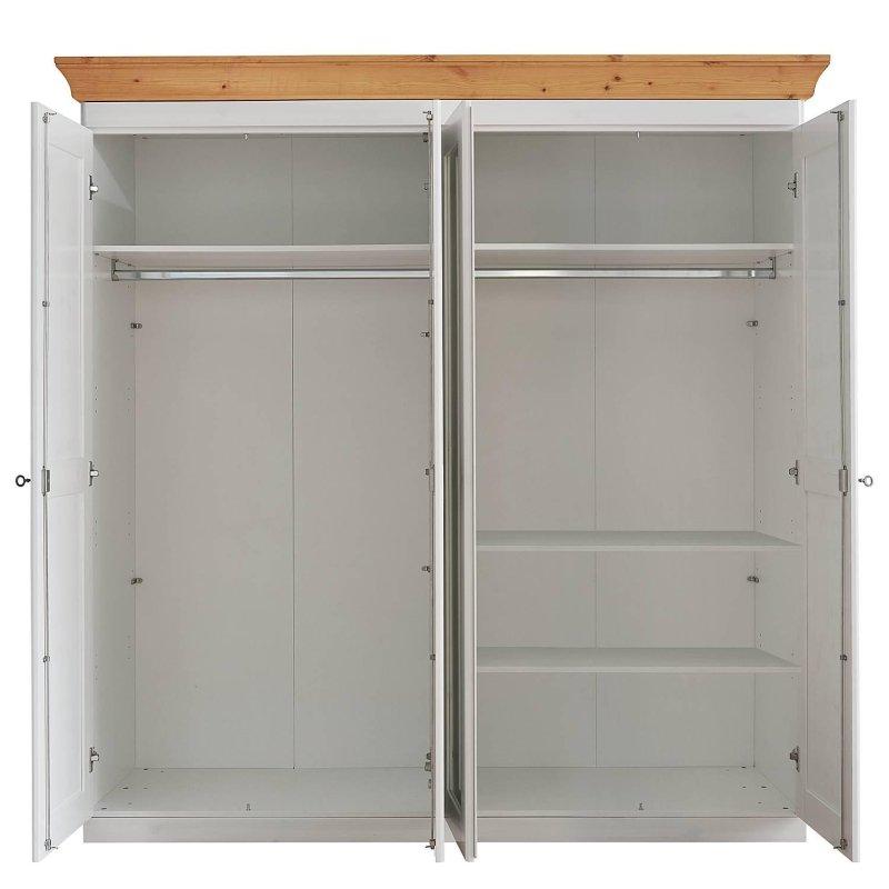 Cenan Beyaz Aynalı 4 Kapılı Gardrop 205x210x64 cm - 90679