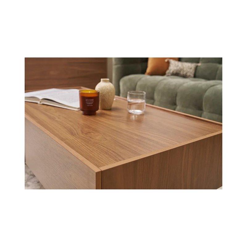 Ceviz Ahşap Dikdörtgen Orta Sehpa 120x60 cm - 102204