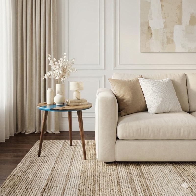 Ceviz Ahşap ve Epoksi Reçine Yuvarlak Orta Sehpa 51 cm - 104110