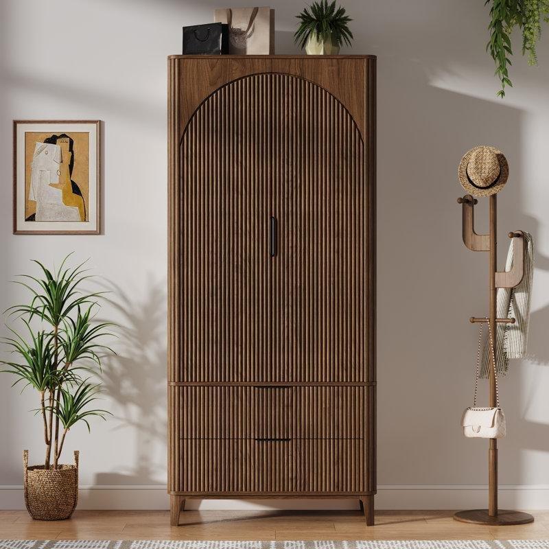 Ceviz Endüstriyel Ahşap 2 Kapılı Gardrop 178 cm - 91021