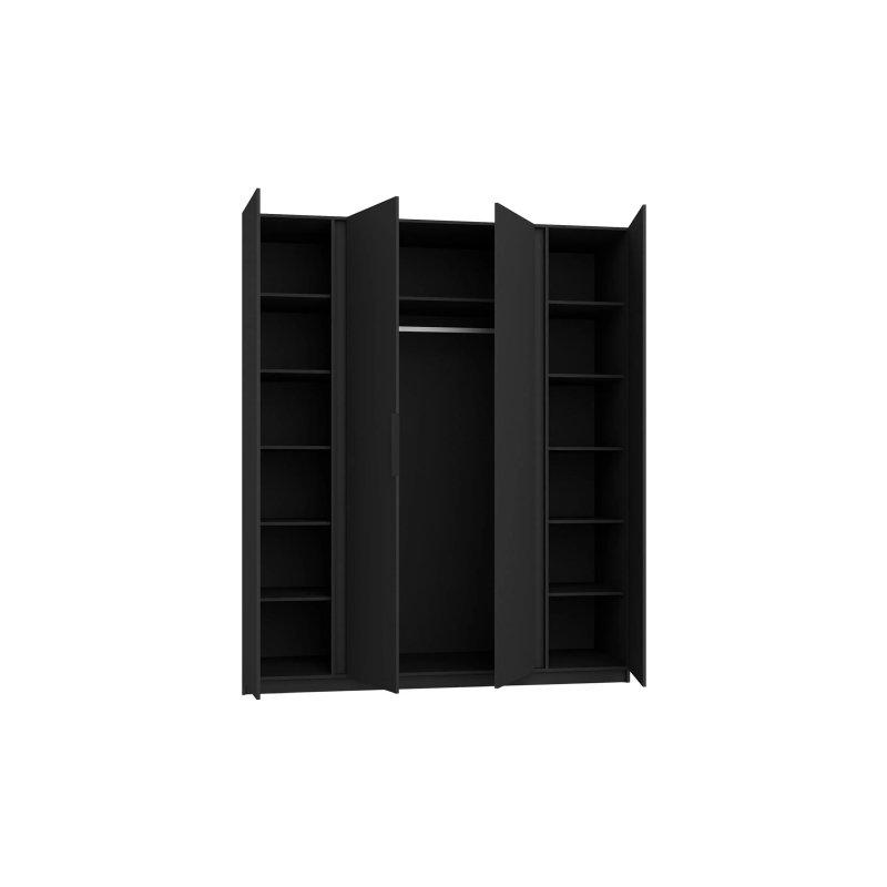 Ceviz Endüstriyel Ahşap 4 Kapılı Aynalı Gardrop 200x239 cm - 90397