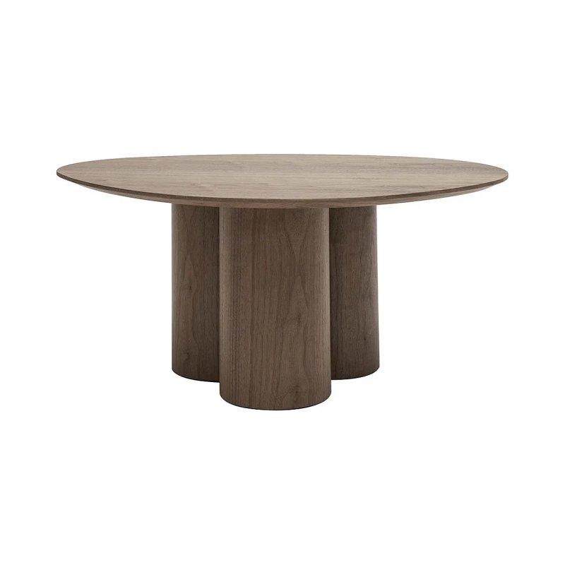 Ceviz Endüstriyel Ahşap Oval Orta Sehpa 78x61 cm - 102216