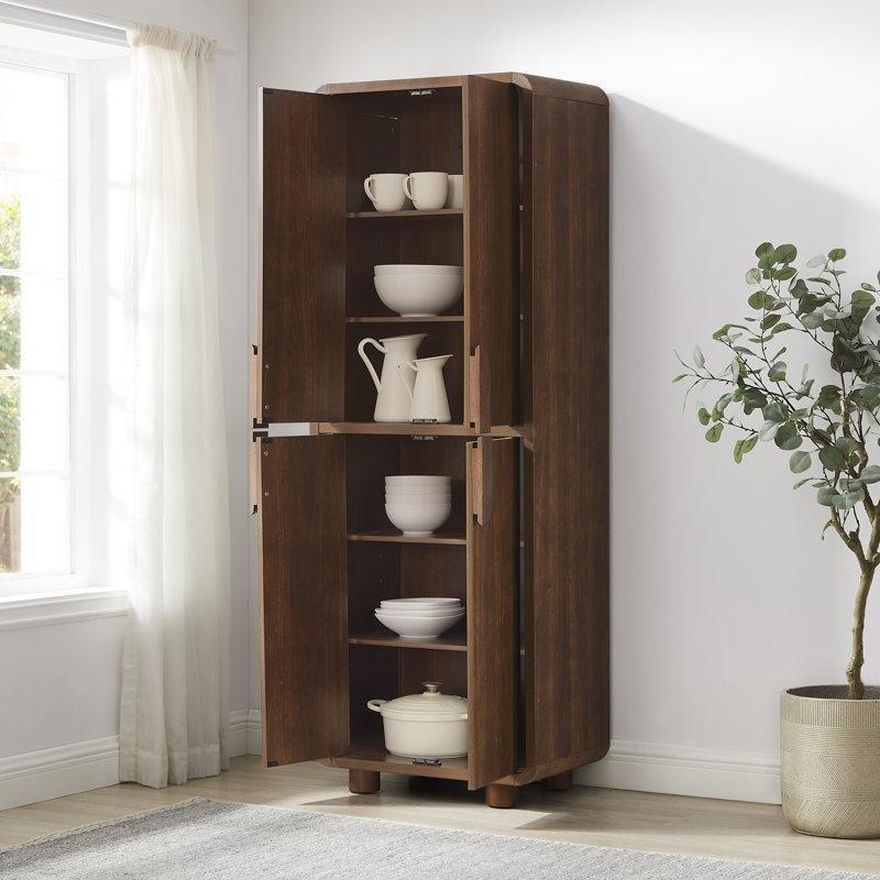 Ceviz Kahverengi 4 Raflı 173 cm Çok Amaçlı Dolap - 92845