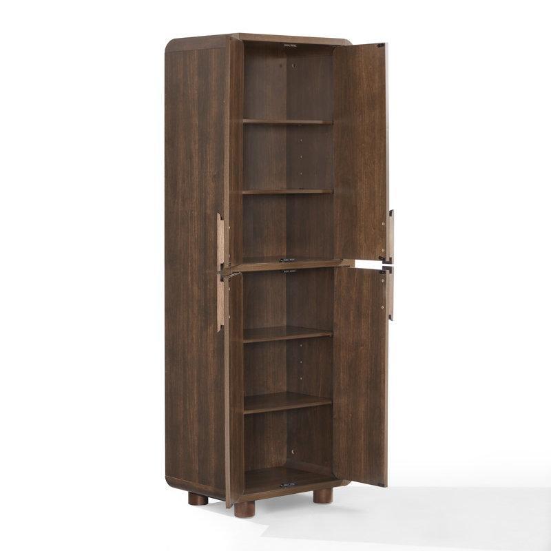 Ceviz Kahverengi 4 Raflı 173 cm Çok Amaçlı Dolap - 92845