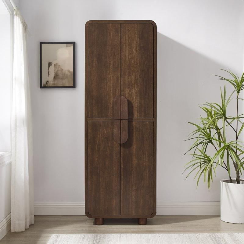 Ceviz Kahverengi 4 Raflı 173 cm Çok Amaçlı Dolap - 92845