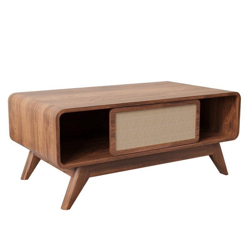 Ceviz Rengi Bohem Orta Sehpa 100x55x42 cm Sürgülü Kapaklı - 105199