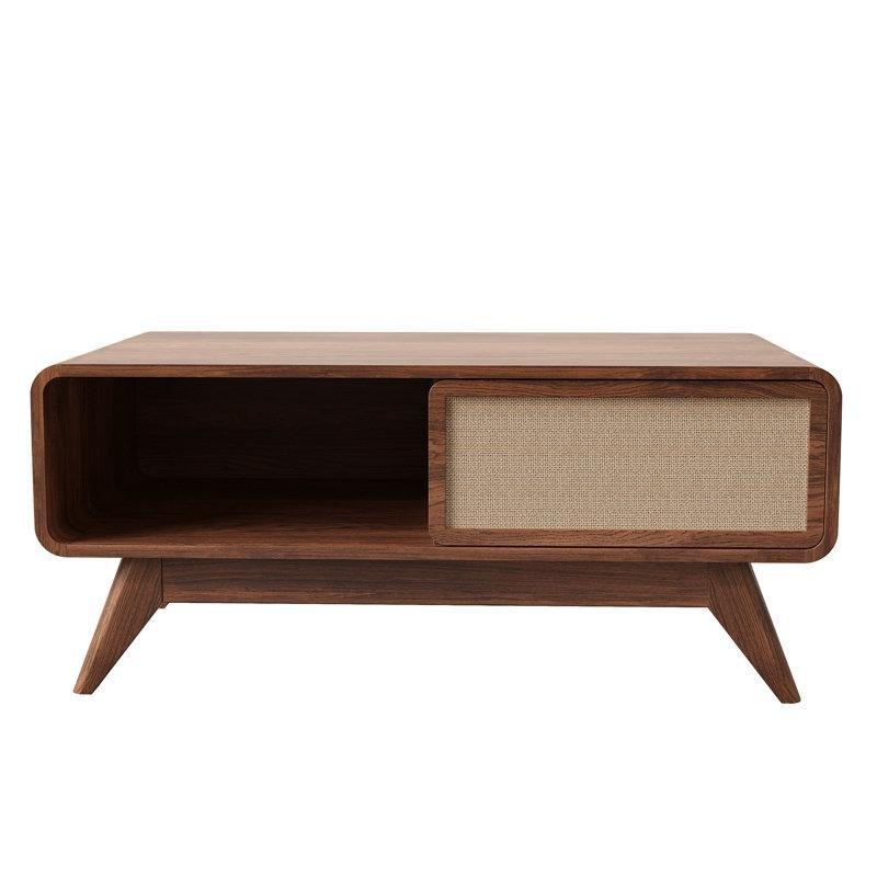 Ceviz Rengi Bohem Orta Sehpa 100x55x42 cm Sürgülü Kapaklı - 105199
