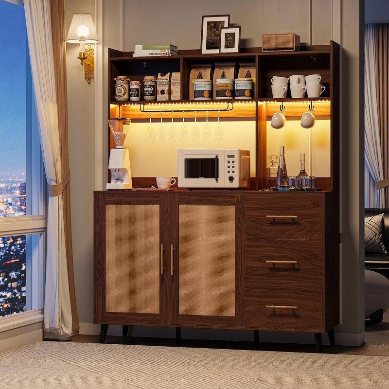 Ceviz Renginde Endüstriyel Ahşap Kahve Köşesi 155x120x37 cm - 99868