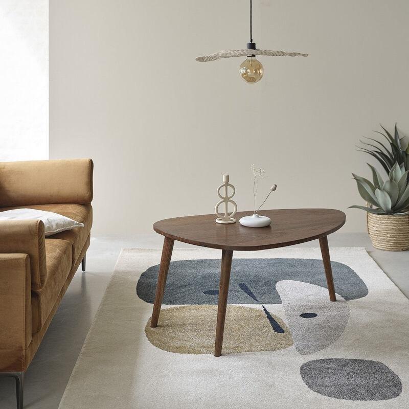 Ceviz Tonlarında Mindi Zigon Sehpa 100x70 cm ve 62x43 cm İkili Set - 107718