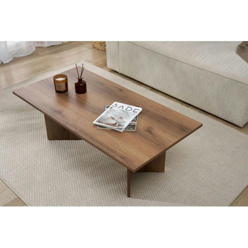 Ceviz Tonlu MDF Orta Sehpa V Ayaklı 119x60x40 cm - 102706
