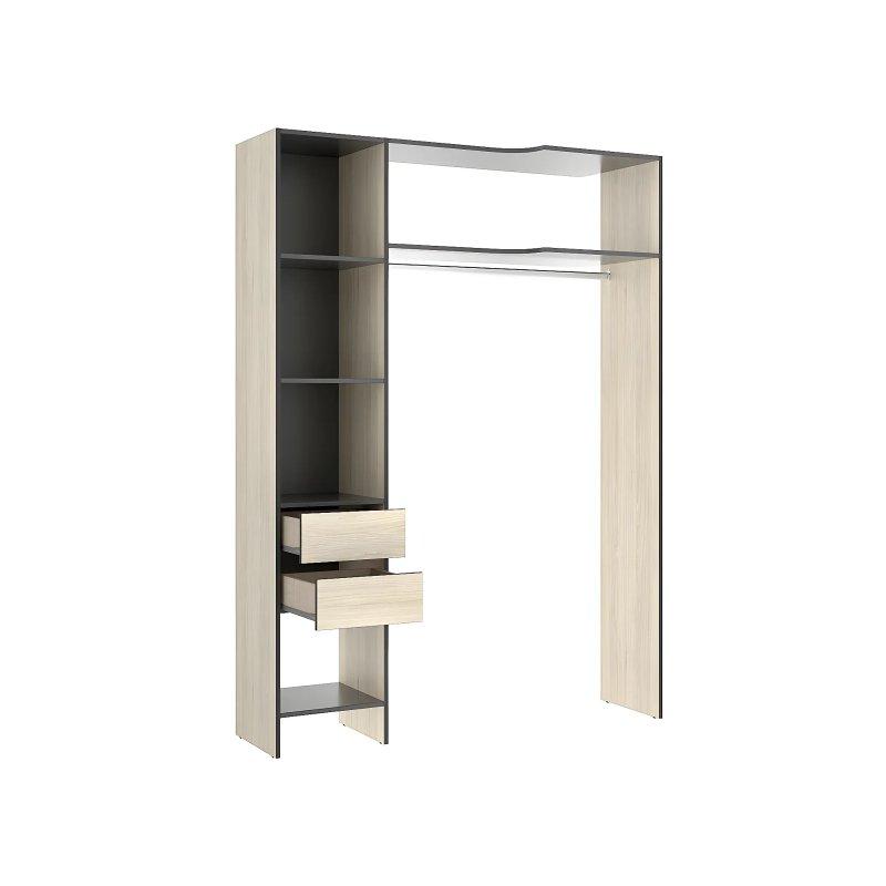 Ceviz ve Antrasit Köşe Gardrop 164-214 cm - 90334