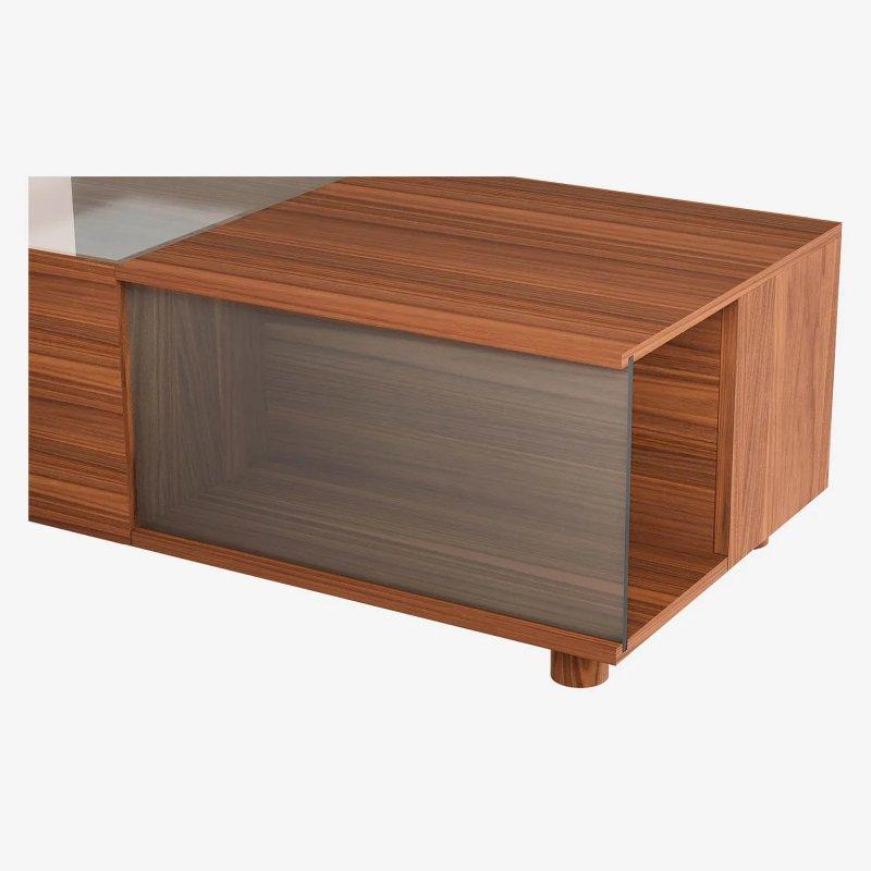 Ceviz ve Cam Orta Sehpa 110x55 cm - 103741