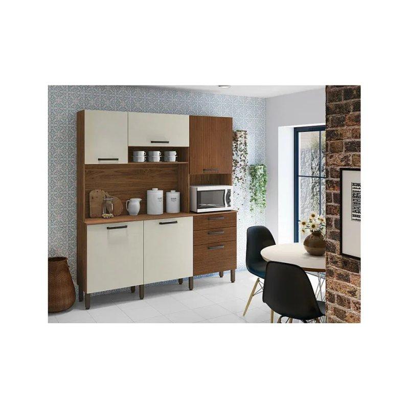 Ceviz ve Krem Beyaz Çok Amaçlı Dolap 180 cm - 92419