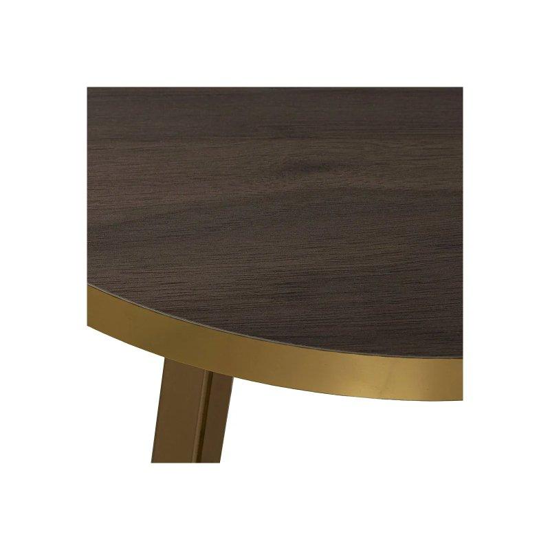 Ceviz Zigon Sehpa Üçlü Gold Ayaklı 38x38x51 cm - 106360