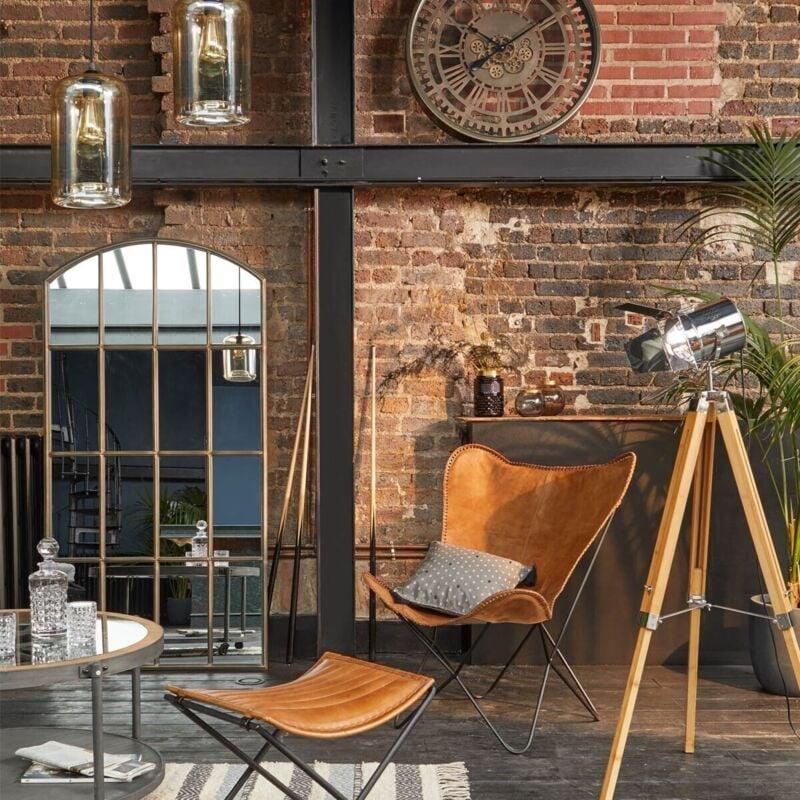 Chrono Baris Metal Siyah Yuvarlak Orta Sehpa 90x95 cm Saatli Cam Üstü - 103364