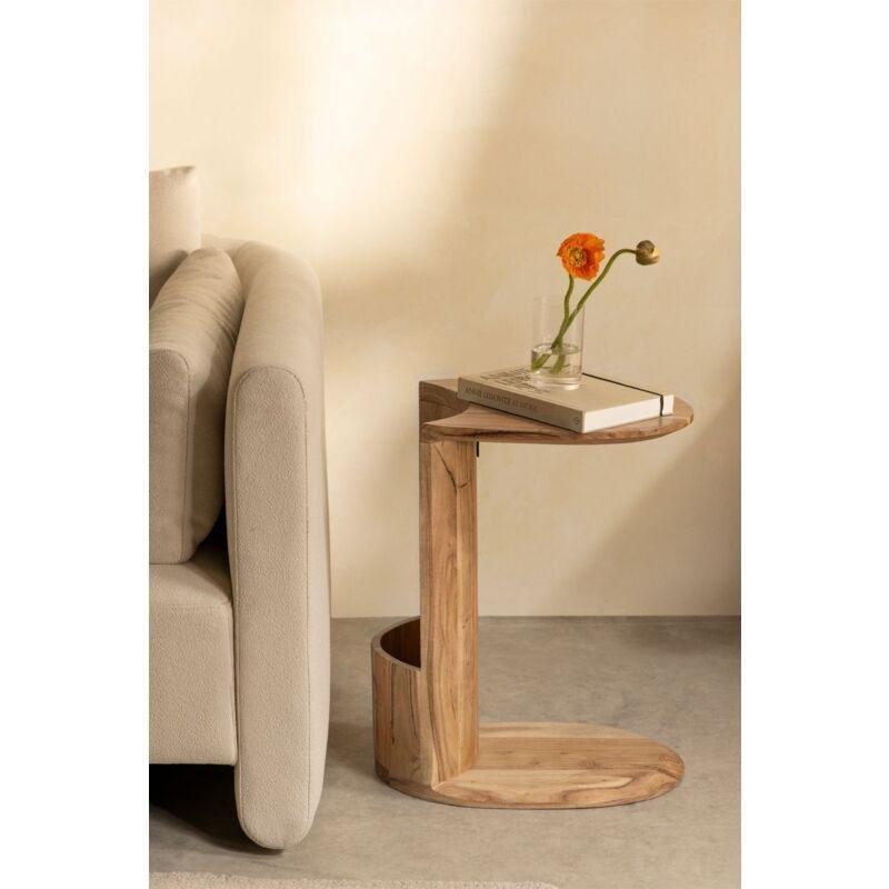 Çok Renkli Ahşap Mat Lake Gizli Bölmeli Bohem Yan Sehpa-55x30x45 cm - 111125