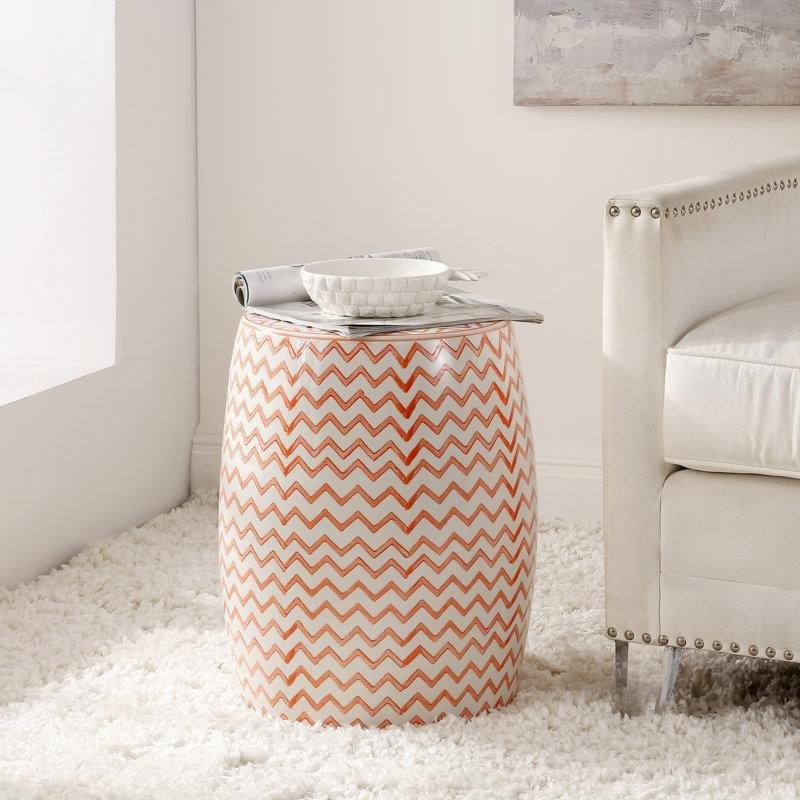 Çok Renkli Seramik Suya Dayanıklı Seramik Yan Sehpa-46x36x36 cm - 113517