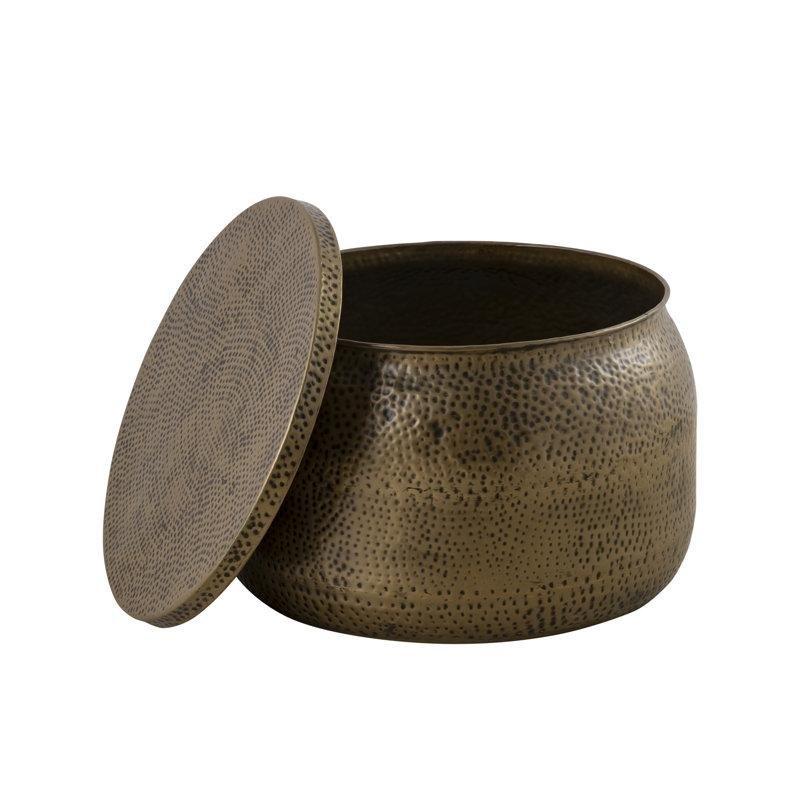 Colisha Pirinç Orta Sehpa 41x66x66 cm Yuvarlak Çekmeceli - 104749