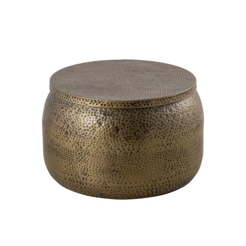 Colisha Pirinç Orta Sehpa 41x66x66 cm Yuvarlak Çekmeceli - 104749