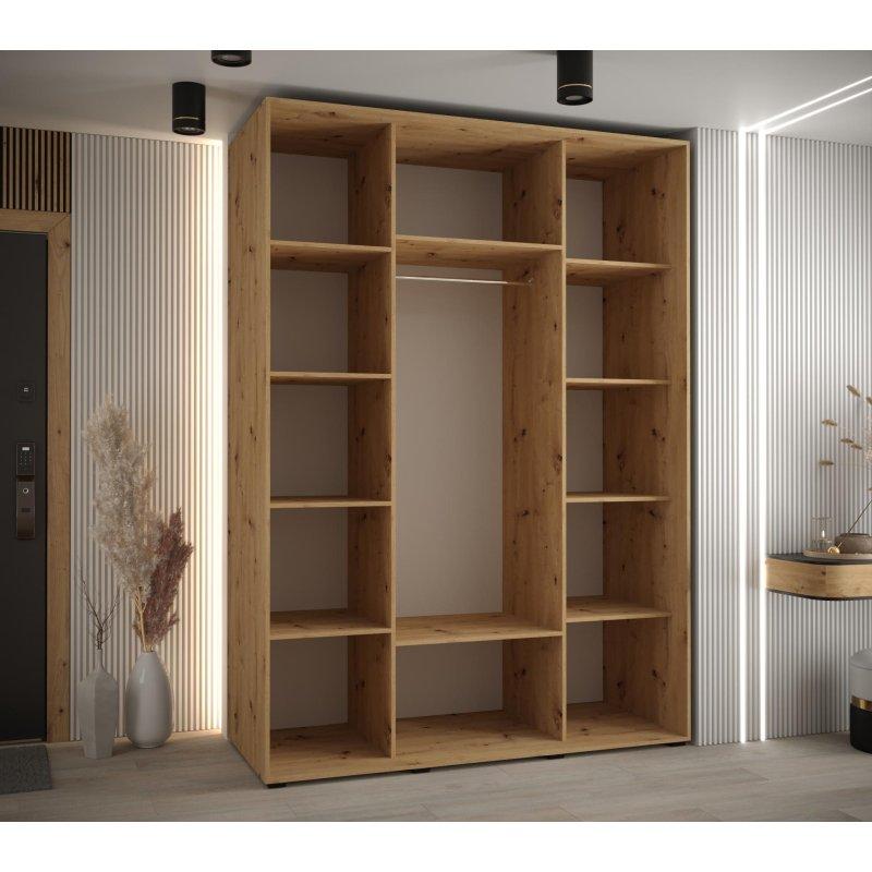 Davos 5 Sürgülü Gardrop Aynalı Ceviz 180x235 cm - 90664